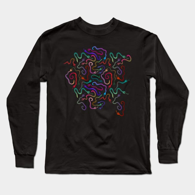 Rainbow Snake Maze Long Sleeve T-Shirt by zeljkica